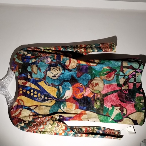 Vtg amma made in LA Boho floral top M - Picture 3 of 6